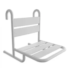 Duschstuhl mit Haltegriff Faneco fi 25, Stahl in Weiß