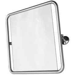 Klappbarer Spiegel für Menschen mit Behinderungen, Durchmesser 25, 60 x 60 cm, gläserne Spiegelfläche, glänzendes Faneco-Stahl