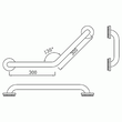 Uchwyt łazienkowy dla niepełnosprawnych kątowy ⌀ 32 30 x 30 cm stal biała