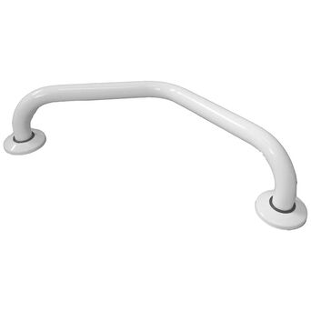 Manija angular para bañera de 32 mm de diámetro, 30 x 30 cm, Faneco, acero blanco