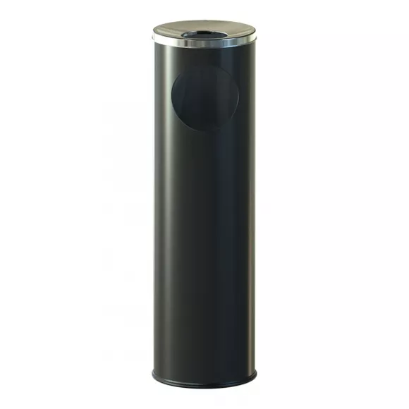 Ashtray bin, black steel