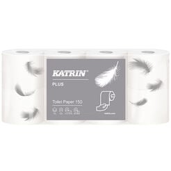 Papier toaletowy Katrin Plus Toilet 150 56 rolek 3 warstwy 17.25 m średnica 11.8 cm biały celuloza