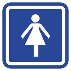 Označenie dámskej toalety bielo-modré