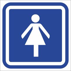 Značení dámské toalety bílo-modré