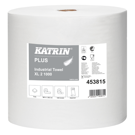 Czyściwo przemysłowe 235 m Katrin Plus XL 2 szt. 2 super białe