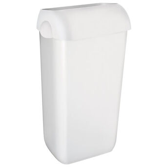Cubo de basura de 23 litros de plástico blanco Marplast