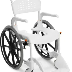 Etac Clean toilet and shower chair 24" wheels white