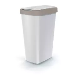 Plastový koš s výklopným víkem Sanitario Compacta Q 45 litrů hnědý