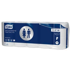 Tork Toilet Paper 10 Rolls 3 Layers 19.4 m Diameter 12.5 cm White Recycled Paper