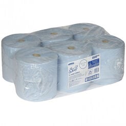 Papierhandtuchrolle Kimberly Clark SCOTT XL 6 Stück 1-lagig 354 m Altpapier blau