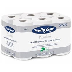 Bulkysoft Premium Toilet Paper 96 Rolls 2-Ply 24 m White Cellulose