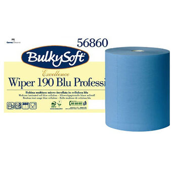 Čistící papírový hadr na roli Bulkysoft Excellence 3 vrstvy 190 m celulóza modrá
