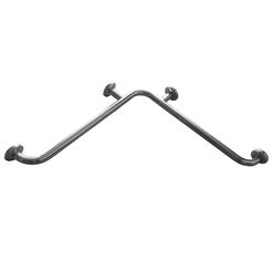 Soporte de ducha angular Faneco ⌀ 32 mm, 75 × 75 cm, acero inoxidable pulido
