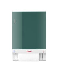 CWS Hygiene Cotton Towel Dispenser, green ABS plastic