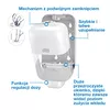 Dozownik do mydła Tork 565200 S5 mini, białe ABS – regulacja dozy, uzupełnianie wkładu