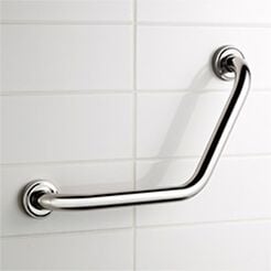 Soporte de bañera angular ⌀ 25 mm, 22 × 22 cm PRO Bisk, acero inoxidable pulido