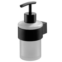 Stojanový dávkovač na mydlo Bisk FUTURA 0,2 litra s matným čiernym skleneným povrchom