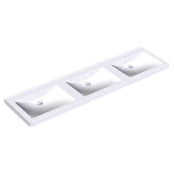 Serienwaschbecken mit Löchern KWC QUADRO Miranit, weiß