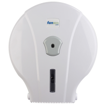 Zamykany na klucz podajnik papieru toaletowego w  dużych rolach dla ubikacji publicznych