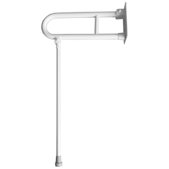 Manija abatible para discapacitados con pata de 32 cm de diámetro y 80 cm de largo, de acero blanco Faneco