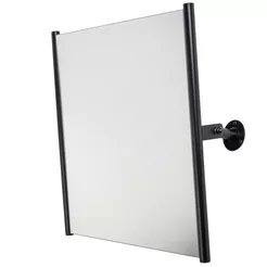 Espejo abatible para personas con discapacidad Faneco ⌀ 25 mm, 60 × 60 cm, acero color negro