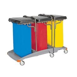 Dreifach-Abfallwagen mit Deckel 3 × 120 Liter TSO-0010 Splast