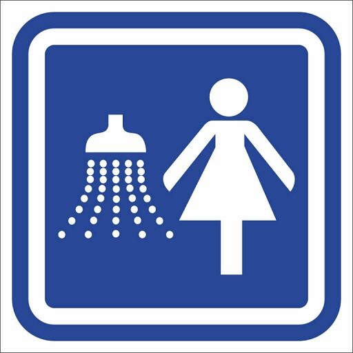 Naklejka na drzwi - prysznic damski