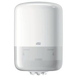 Dispensador de toallas de papel en rollo de dosificación central Tork, plástico ABS blanco