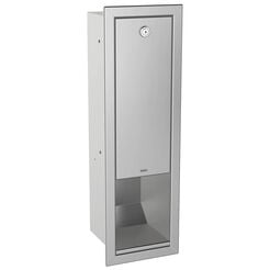 Wall-mounted recessed soap dispenser 800 ml KWC RODAN, matte stainless steel