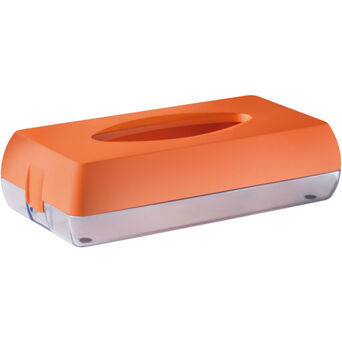 Behälter für hygienische Taschentücher aus orangefarbenem Kunststoff von Marplast