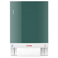 Dispensador automático de toallas de algodón en rollo CWS Hygiene, plástico verde ABS