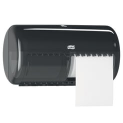 Dvojitý zásobník na toaletný papier Tork, čierny ABS plast