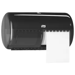 Dvojitý zásobník na toaletný papier Tork, čierny ABS plast