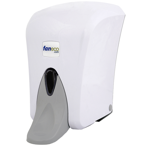 Dozownik łokciowy do mydła w płynie Faneco POP 1000 ml, białe tworzywo ABS