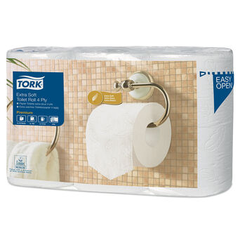 Toaletní papír Tork 6 rolí 4 vrstvy 12 cm průměr 19.1 m bílá celulóza