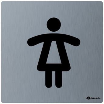 Stainless steel toilet sign WOMAN