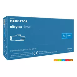 Guantes desechables de nitrilo, sin polvo, azules 100 unidades tamaño S