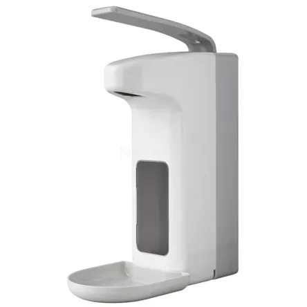 Dispensador de codo para desinfectante de manos y jabón líquido Faneco 1 litro plástico blanco-gris