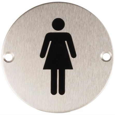 Oznaczenie toalet metalowe okrągłe - WC damskie 