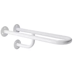 Left fixed grab bar for disabled persons 50 cm ⌀ 25 mm, Bisk, white steel