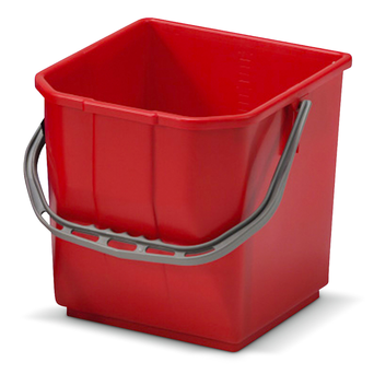 Cubo para carrito de limpieza de 25 litros, color rojo