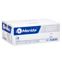 Papierová utierka na rolke s adaptérom Merida Optimum Automatic maxi 6 ks 250 m biela makulatura