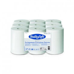 Toalla de papel en rollo Bulkysoft Premium 9 uds. 2 capas 60 m blanca celulosa