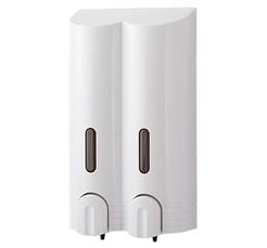 Dispensador de dos compartimentos Sanitario 2 × 400 ml, plástico ABS blanco