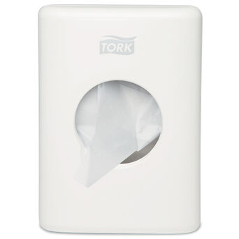Contenedor para bolsas sanitarias Tork de plástico blanco