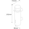 Dozownik mydła w płynie mocowany do ściany MOSIĄDZ CHROMOWANY MATOWY - wymiary