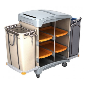 Hotel trolley with shelves and covers, laundry bag and trash bag Splast
