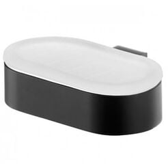 FUTURA soap dish Bisk with matte glass and black zinc