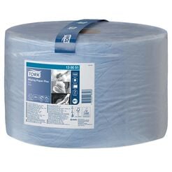 Papierwischtuch in der Rolle für mittlere Verschmutzungen Tork 2-lagig 510 m blaue Zellulose + Altpapier
