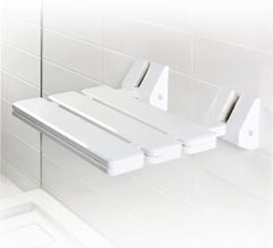 Folding shower seat Bisk 45x40 cm, stainless steel white